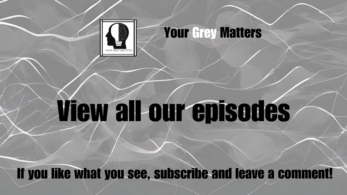 Stylized grey background with text 'View All Our Episodes'