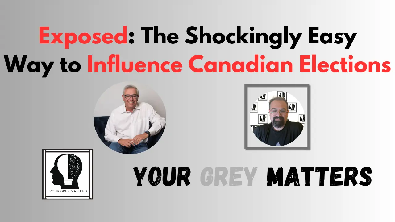 A promotional image for the Your Grey Matters podcast with host Neil Silvert sitting on a couch on the left side of the image, and guest Jason Silvert in a circle portrait on the right side.